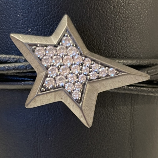 Story by Kranz & Ziegler Charm Anh�nger Stern Silber schwarz rhod. 6208983