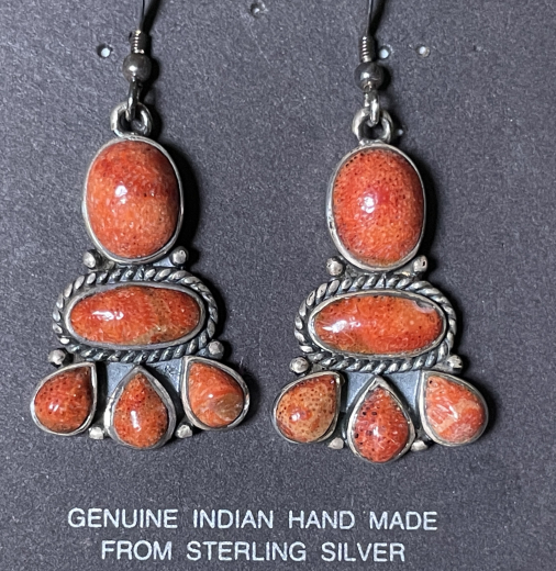 Spiny Oyster H�ngeohrring Navajo Handarbeit