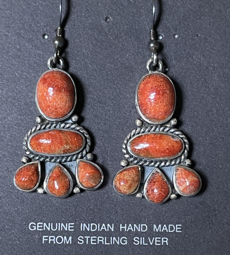 Spiny Oyster H�ngeohrring Navajo Handarbeit