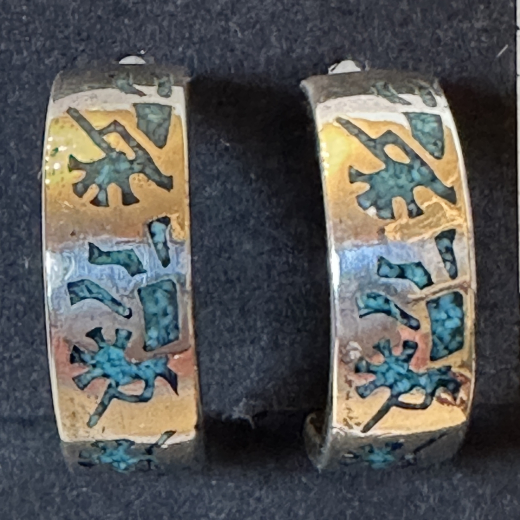 Kokopelli Ohrstecker T�rkis Creole Indianerschmuck