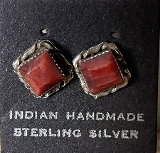 Spiny Oyster Ohrstecker Navajo Indianerschmuck