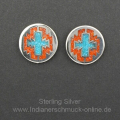 T�rkis Koralle Ohrstecker Indianerschmuck