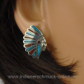 Indianhead Ohrstecker T�rkis Koralle Indianerschmuck
