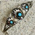 B�rentatzen Armreif mit 3 T�rkisen Navajo Handarbeit