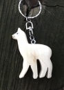 Alpaka Holz Schl�sselanh�nger in wei�