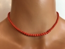 Echte Korallen Kugel Kette 38 cm