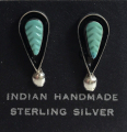 Blatt T�rkis Ohrstecker Zuni Indianerschmuck