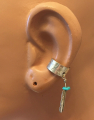 Ohrklemme mit Feder und T�rkis Navajo