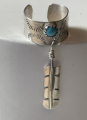 Ohrklemme mit T�rkis und Feder