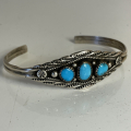 Navajo Armreif mit drei T�rkisen