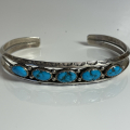Gro�er Navajo Armreif mit 5 T�rkisen