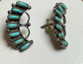 T�rkis Ohrstecker Sterlingsilber T�rkis Nadeln Zuni Indianerschmuck
