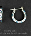 T�rkis Lapis Ohrcreole als Einzelohrring