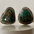 T�rkis Ohrclip Navajo Handarbeit