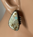 White Buffalo T�rkis Ohrstecker Navajo Handarbeit