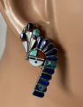 Sunface Warbonnet Ohrstecker Lapis T�rkis Zuni Handarbeit