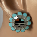 Sunface Sun God Multicolour Ohrstecker Zuni Handarbeit