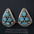 T�rkis Cluster Ohrclip Navajo Handarbeit