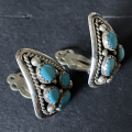 T�rkis Cluster Ohrclip Navajo Handarbeit