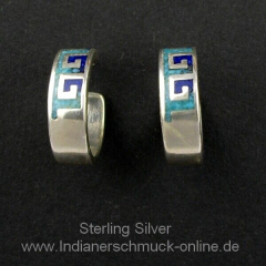 Welle T�rkis Lapis Creole ChipInlay Indianerschmuck