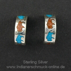 B�ffel Ohrstecker T�rkis Koralle