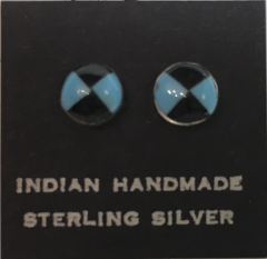 T�rkis Jet Ohrstecker Zuni Indianerschmuck