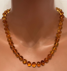 Natur Bernstein Kugel Kette barock