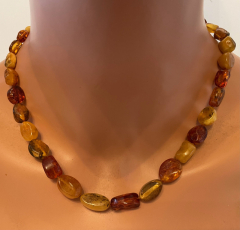 Natur Bernstein Kette bunte Pillenform