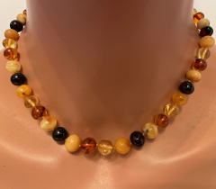 Natur Bernstein Perlenkette barock