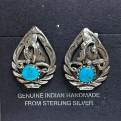 Floraler T�rkis Ohrstecker Navajo