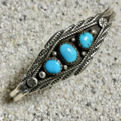 Navajo Armreif mit drei T�rkisen