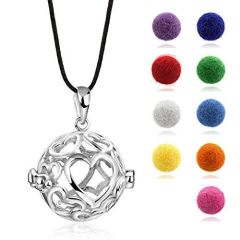 Kuzzoi Duftanh�nger Herzen aus Sterlingsilber mit 9 Filzkugeln - gross