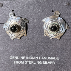Schildkr�ten Ohrstecker mit Onyx Navajo Handarbeit